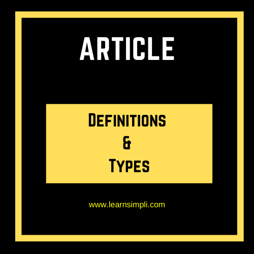 Article - Definition & Types