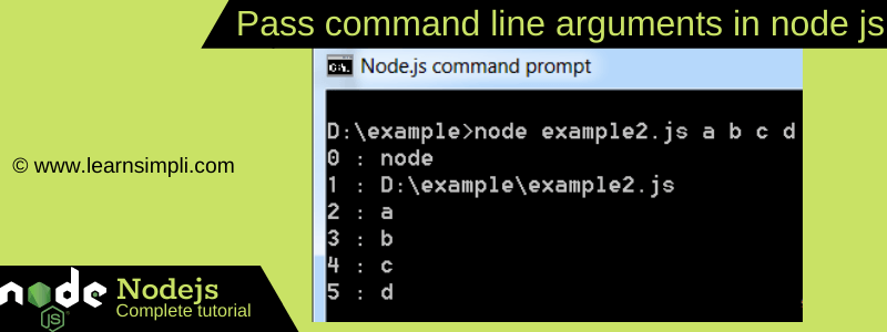 Pass command line arguments in node js