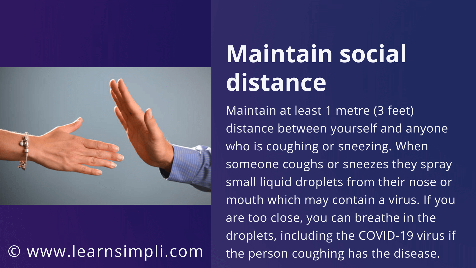Maintain social distance