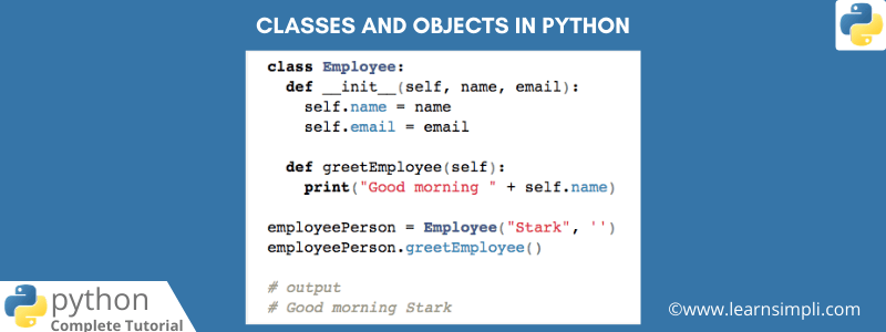Classes and Objects in python - Learn Simpli