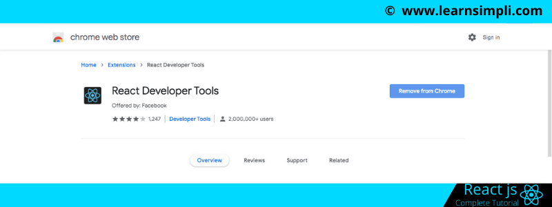 react developer tools install the chrome extension