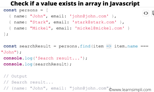 Check if a value exists in array in Javascript