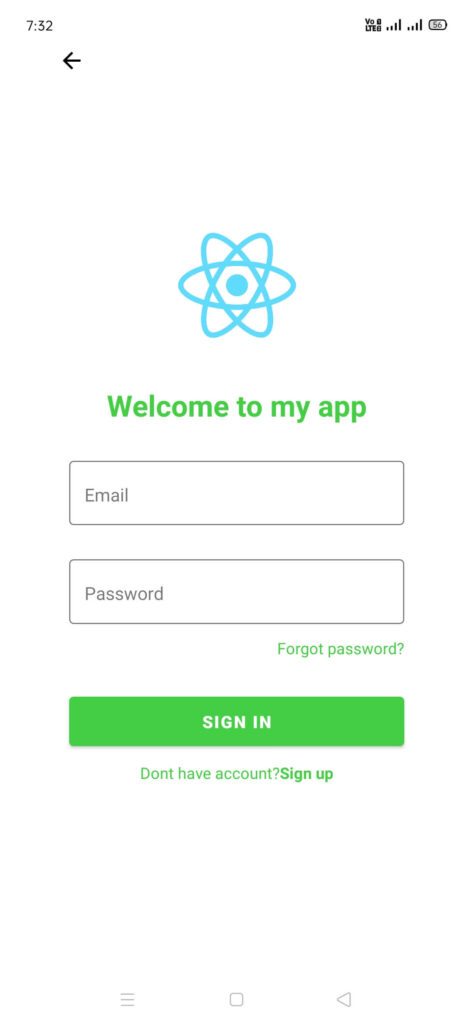 react native login screen template