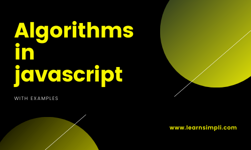 Algorithms in javascript with examples