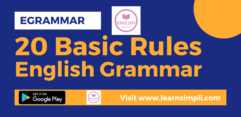20 basic rules of Grammar: